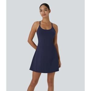 HALARA NWT Cloudful SoftlyZero Active Dress w Shorts Lining Cloudful Blue Size L